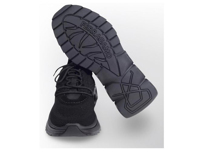 Sneakers Salvatore Ferragamo Gancini in Nylon - Nero - vista 12