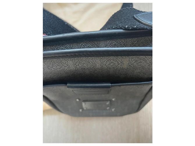 Borsa a tracolla Loewe in tela grigia e pelle Nero Grigio - vista 3