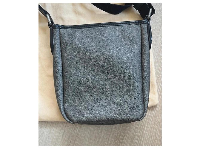 Borsa a tracolla Loewe in tela grigia e pelle Nero Grigio - vista 7