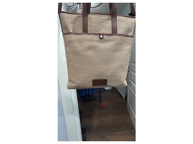 Salvatore Ferragamo Bolsa Tote de Palha Trançada e Couro - vista 6