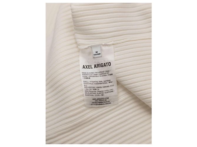 Weißes geripptes Strickoberteil mit besticktem Logo von Axel Arigato - Ansicht 4
