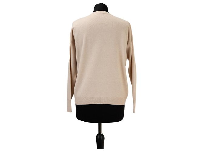 Peserico V-Ausschnitt Pullover aus Woll-Seiden-Mischung beige - Ansicht 2