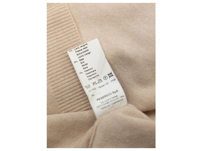 Peserico V-Ausschnitt Pullover aus Woll-Seiden-Mischung beige - Ansicht 4