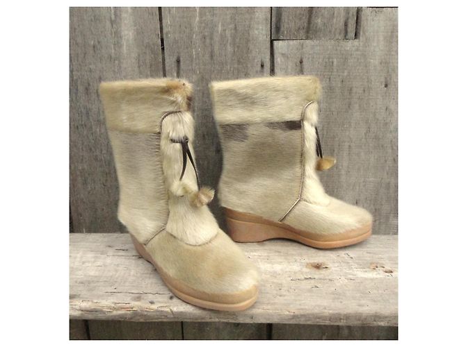 Autre Marque Nanouk vintage après-ski in foca Beige - vista 2
