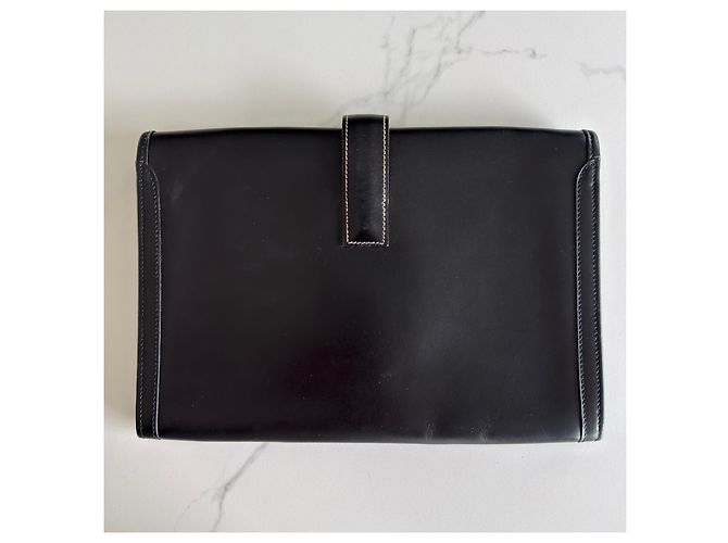 Pochette Hermès in pelle Jige Nero - vista 2