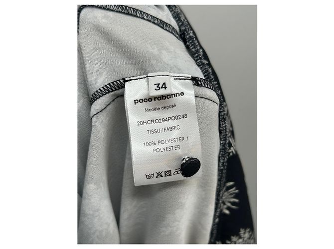 Vestido estampado negro Paco Rabanne - vista 6
