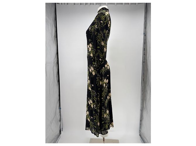 Reformation Blumenkleid Schwarz Viscose - Ansicht 4