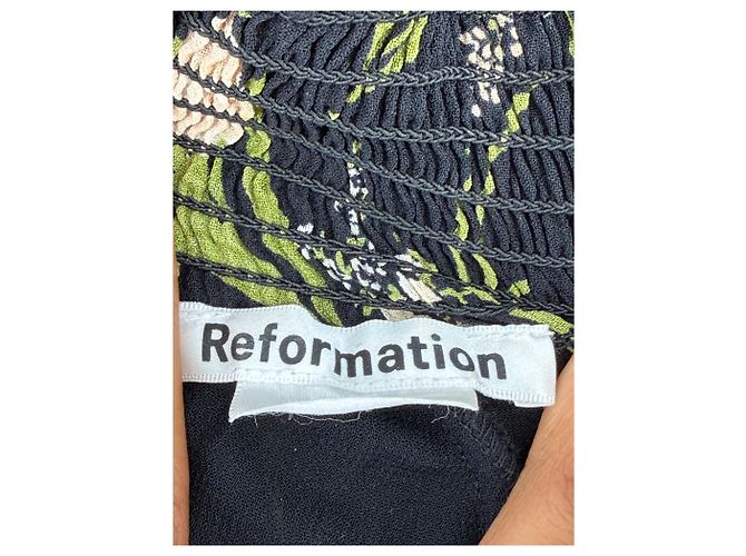 Reformation Blumenkleid Schwarz Viscose - Ansicht 5