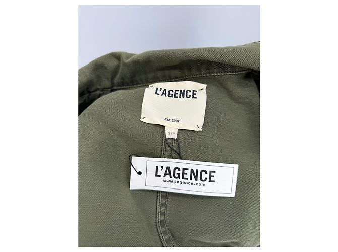 Vestido L'Agence de algodón caqui S - vista 5