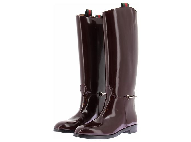 Gucci Lackstiefel in Bordeaux Größe 40 - Ansicht 2