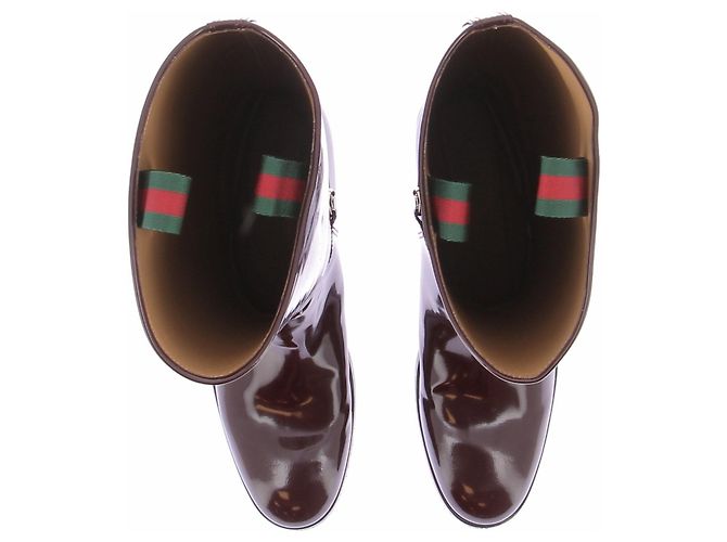 Gucci Lackstiefel in Bordeaux Größe 40 - Ansicht 6