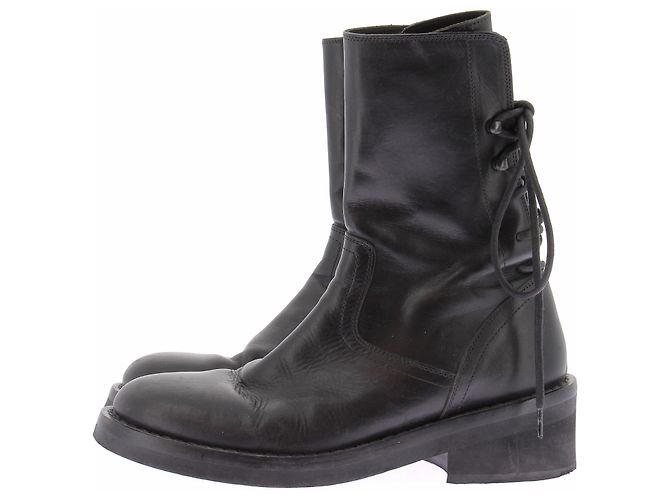 Stivaletti stringati in pelle neri Ann Demeulemeester Nero - vista 2