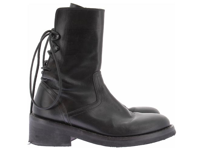 Stivaletti stringati in pelle neri Ann Demeulemeester Nero - vista 3