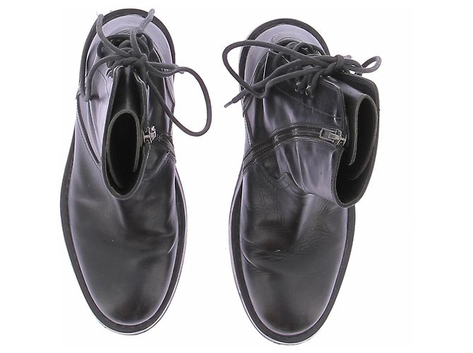 Stivaletti stringati in pelle neri Ann Demeulemeester Nero - vista 6