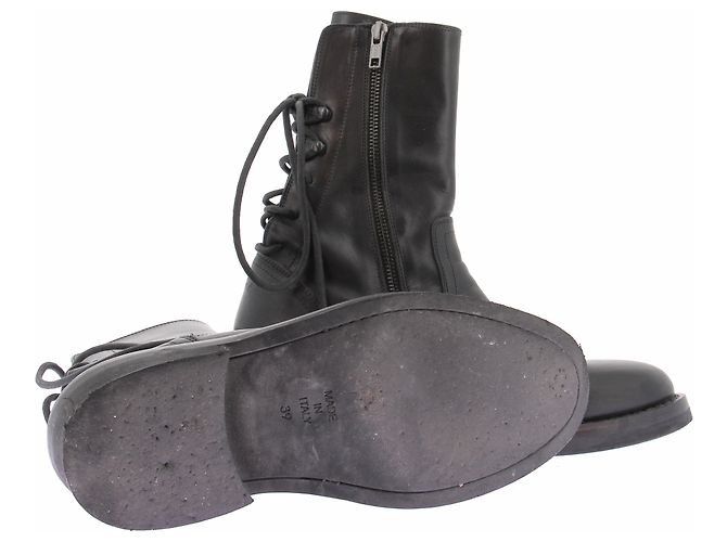 Stivaletti stringati in pelle neri Ann Demeulemeester Nero - vista 7