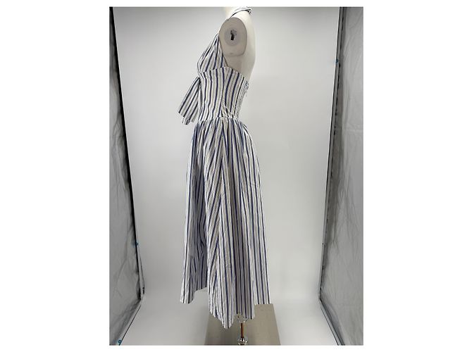 Autre Marque Vestido a rayas blanco/azul - vista 3