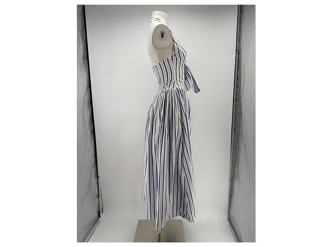 Autre Marque Vestido a rayas blanco/azul - vista 4