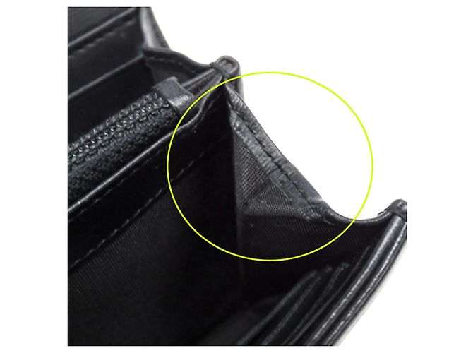 Cartera larga de cuero para mujer Chanel Negro Blanco - vista 13