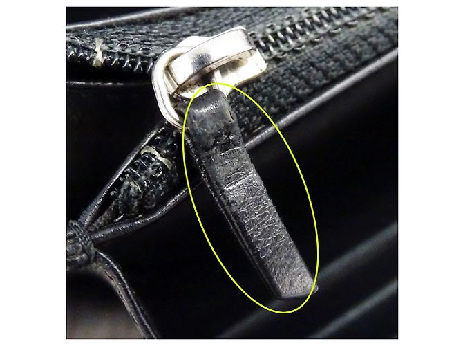 Cartera larga de cuero para mujer Chanel Negro Blanco - vista 15