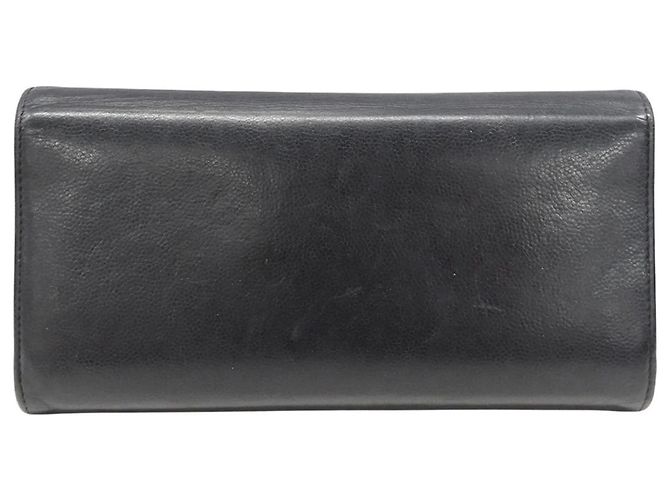 Cartera larga de cuero para mujer Chanel Negro Blanco - vista 2