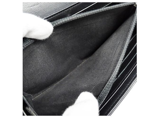 Cartera larga de cuero para mujer Chanel Negro Blanco - vista 6