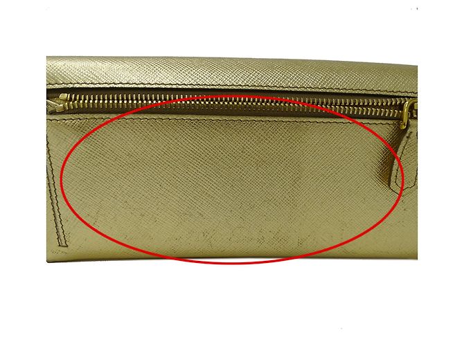 Cartera larga de cuero Saffiano para mujer Prada Dorado - vista 11