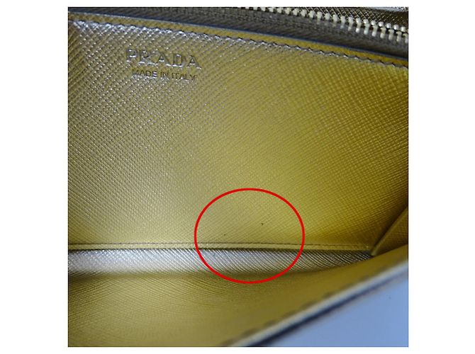 Cartera larga de cuero Saffiano para mujer Prada Dorado - vista 14