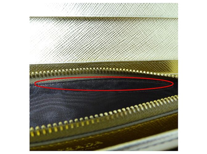 Cartera larga de cuero Saffiano para mujer Prada Dorado - vista 16