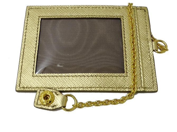 Cartera larga de cuero Saffiano para mujer Prada Dorado - vista 8