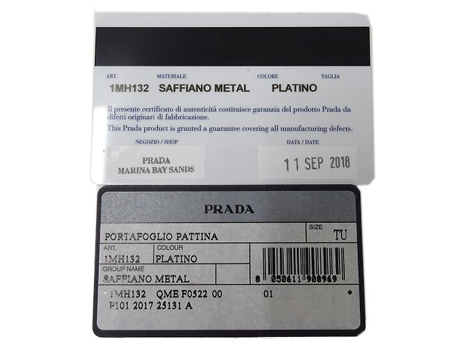 Cartera larga de cuero Saffiano para mujer Prada Dorado - vista 9
