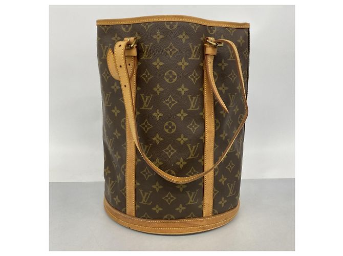Borsa Tote Louis Vuitton Monogram Bucket GM Marrone - vista 10