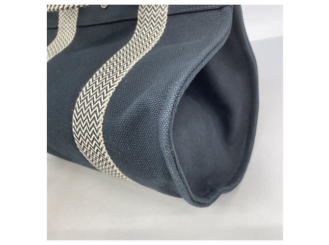 Hermès Hermes Cannes PM Canvas Handtasche Schwarz - Ansicht 7