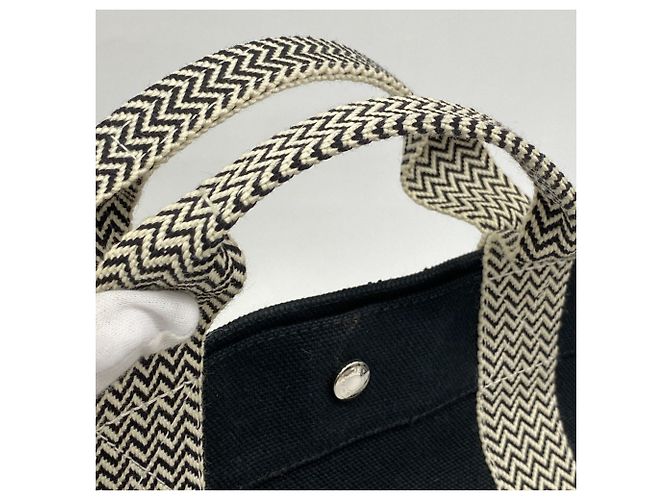 Hermès Hermes Cannes PM Canvas Handtasche Schwarz - Ansicht 8