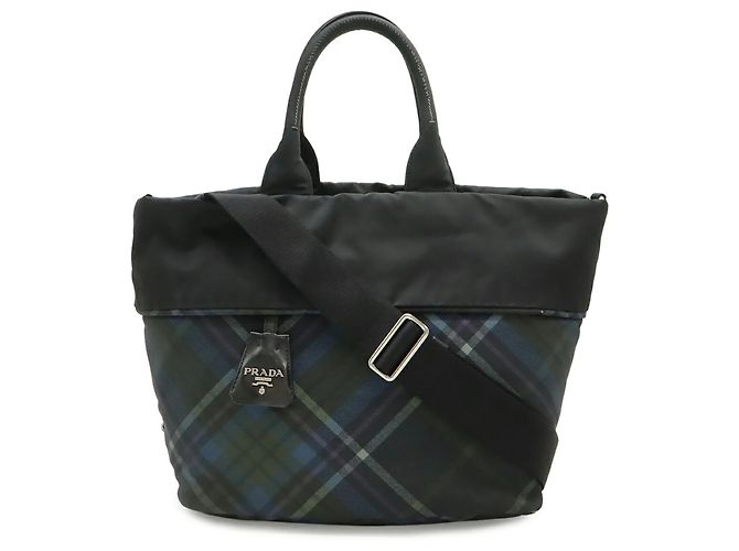 Bolso Tote Reversible Prada Negro Azul Multicolor - vista 2