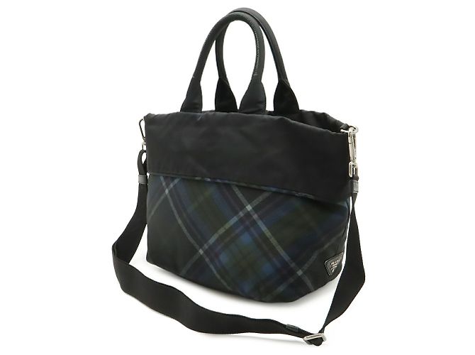 Bolso Tote Reversible Prada Negro Azul Multicolor - vista 3