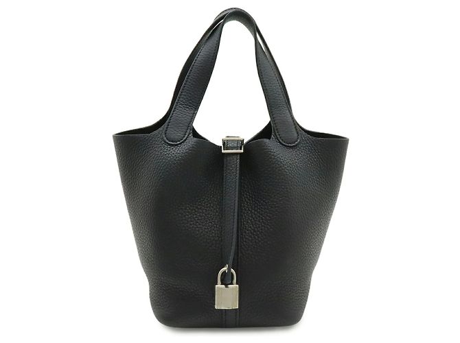 Hermès HERMES Picotin Lock PM Tressage de Cuir Tote Bag Nero - vista 2
