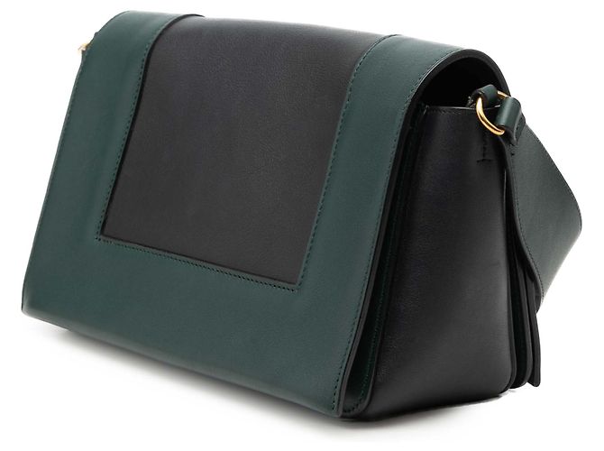 Céline Celine Green Medium Shiny Smooth Calfskin Frame Schultertasche Grün Dunkelgrün - Ansicht 2