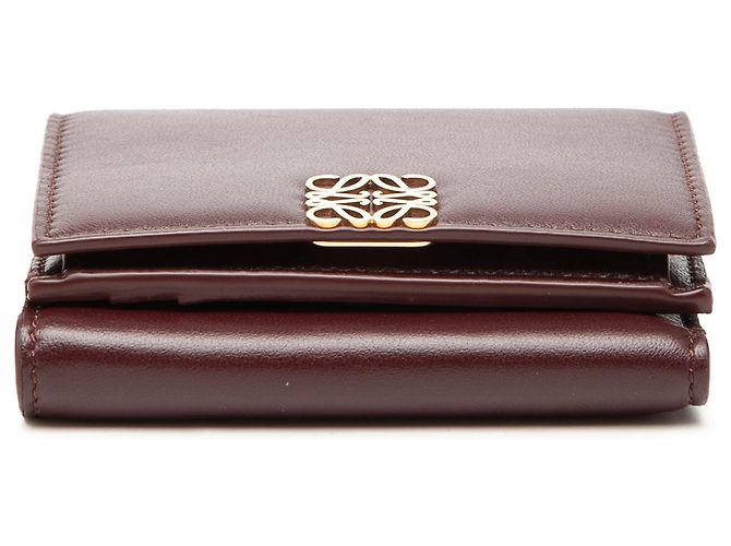 Cartera trifold LOEWE de cuero rojo con Anagram Roja Burdeos - vista 3