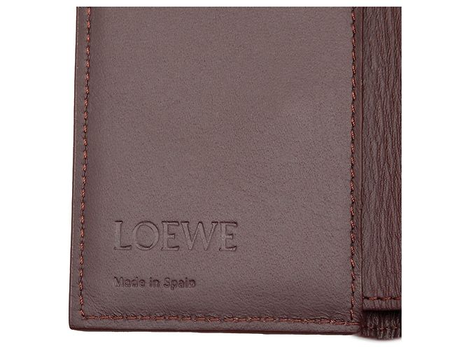 Cartera trifold LOEWE de cuero rojo con Anagram Roja Burdeos - vista 6