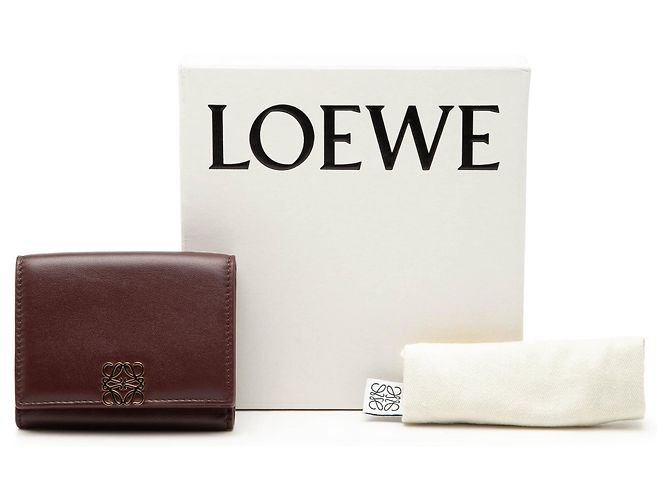 Cartera trifold LOEWE de cuero rojo con Anagram Roja Burdeos - vista 9