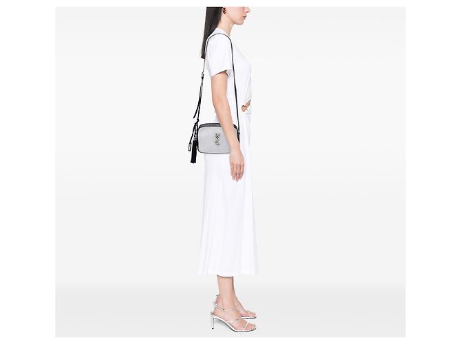 Borsa Camera Monogram Lou in tela bianca Saint Laurent - vista 6