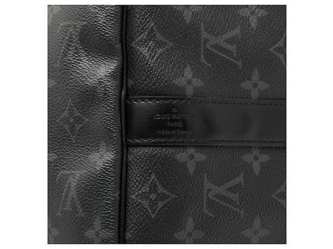 Louis Vuitton Keepall Bandouliere 45 in monogramma Eclipse nero - vista 5