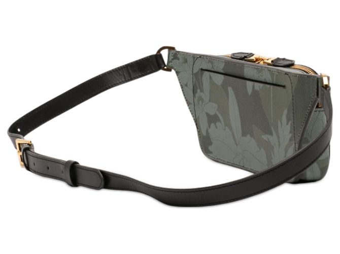 Bolsa de cintura Tom Ford em couro verde com estampa floral Verde oliva - vista 2