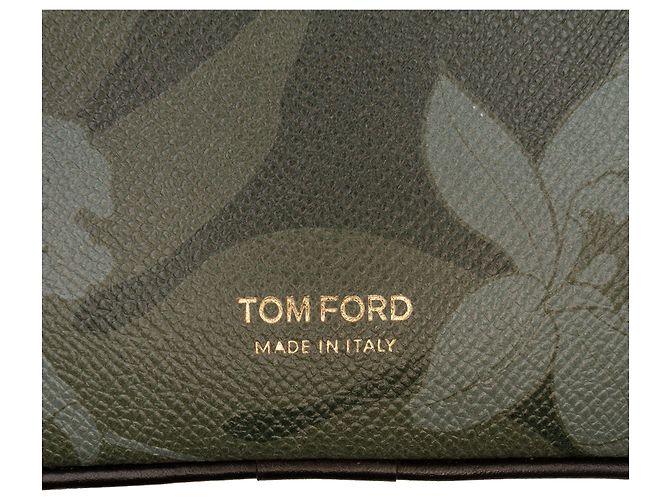 Bolsa de cintura Tom Ford em couro verde com estampa floral Verde oliva - vista 6