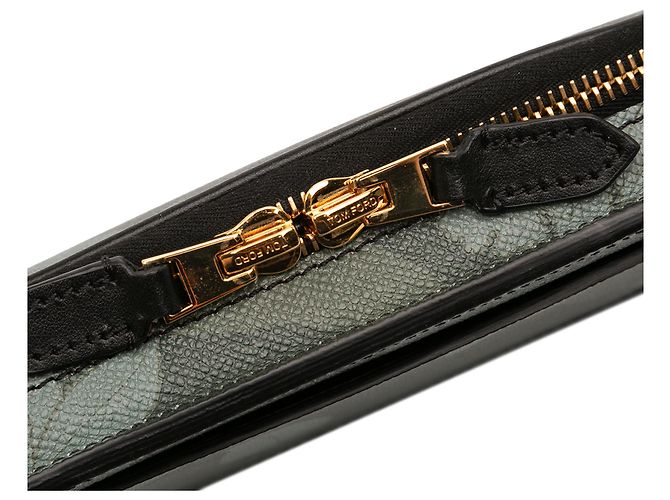 Bolsa de cintura Tom Ford em couro verde com estampa floral Verde oliva - vista 7