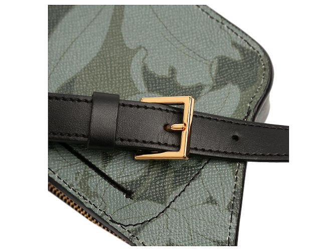 Bolsa de cintura Tom Ford em couro verde com estampa floral Verde oliva - vista 9