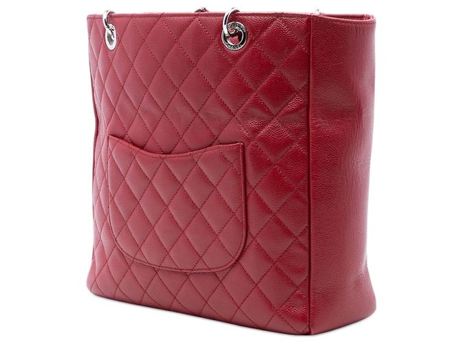 Tote Grand Shopping Verticale in Caviar Rosso Chanel - vista 2