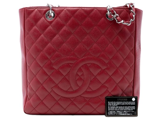 Tote Grand Shopping Verticale in Caviar Rosso Chanel - vista 8