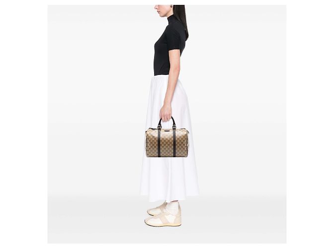 Bolsa Boston Gucci Bege Medium GG Crystal Joy - vista 7