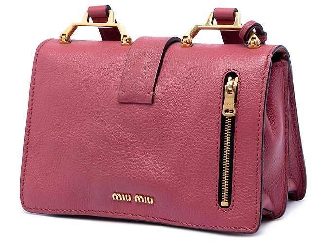 Borsa a tracolla Miu Miu in pelle di capra rossa Madras Rosso - vista 2
